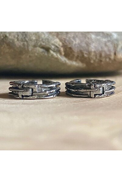 Viking Engraved Claw Design S+ Quality 316L Stainless Tarnish-Free Steel Compression Earrings Pair