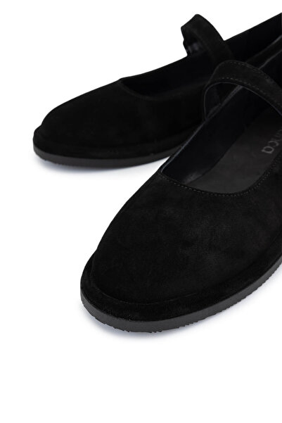 Tamer Tanca Women's Genuine Leather Black Suede Casual Shoes