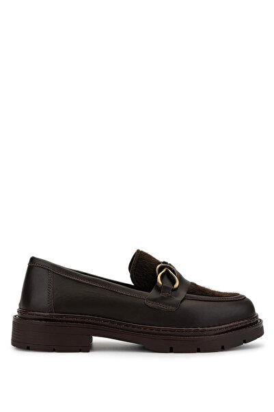 Tamer Tanca Women's Leather & Textile Brown Loafer Shoes