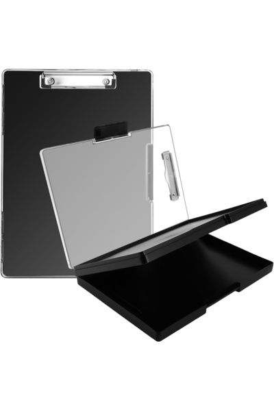 OEM Black A4 clipboard with sheet storage compartment