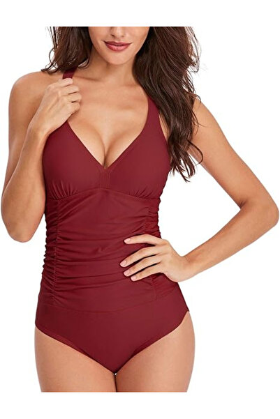 OEM Women's swimsuit, burgundy XL