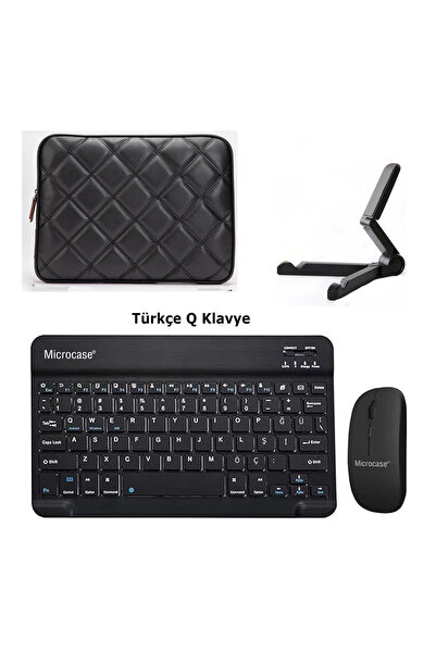 Microcase TCL TAB 10L Gen 4 Tablet için Çanta+Türkçe Bluetooth Klavye+Mouse+T...