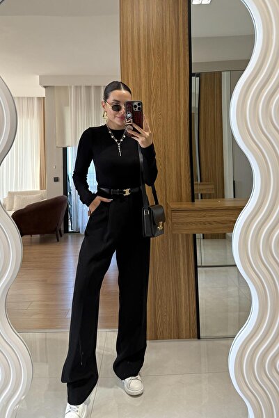 Gizem Ecemiş Lucid Siyah Palazzo İç Göstermeyen Pantolon
