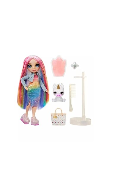 Rainbow High Papusa Rainbow Clasic Amaya Raine cu animalut- Rochita curcubeu