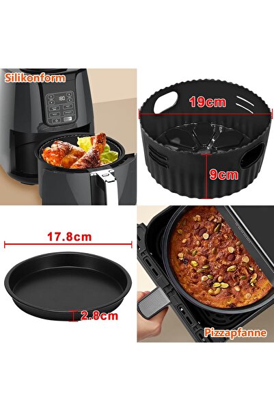 RUSSEL HOBBS Set of accessories compatible with the 4 x 19 cm hot air fryer - grill, pizza tray and baking paper