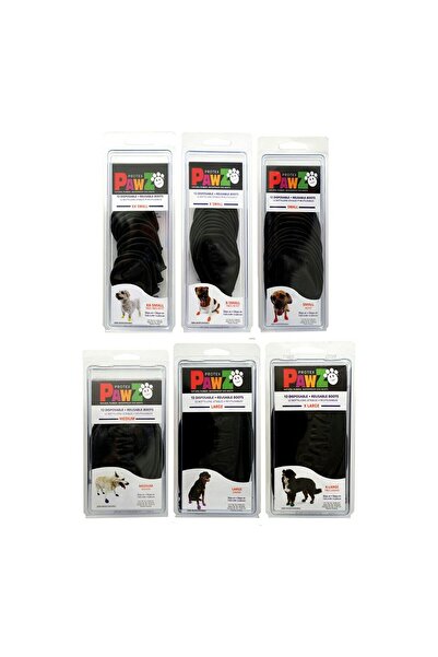 Pawz Boots Dog 12 Bucăți Negru Mărime XXS