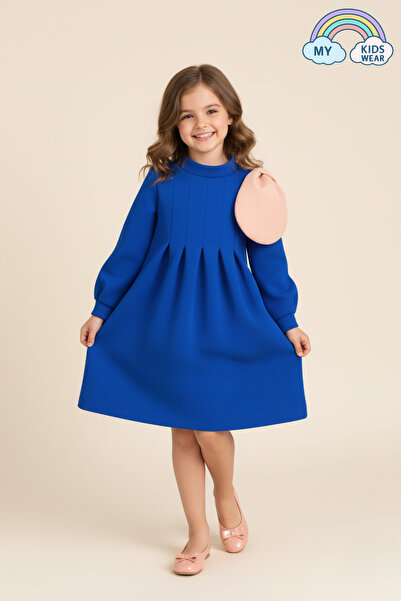 My Kids Wear Kız Çocuk Şık Dökümlü Doğum Günü Elbisesi 3-10 Yaş 12236