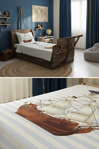 milroma Pirate Ship Patterned Children's Pique Set