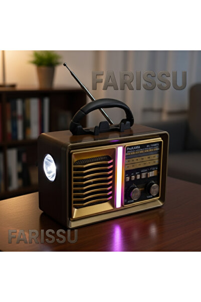 farissu BK-7050BTS Nostaljik Solar Radyo | AM/FM/SW 3 Bant | Bluetooth, USB/T...