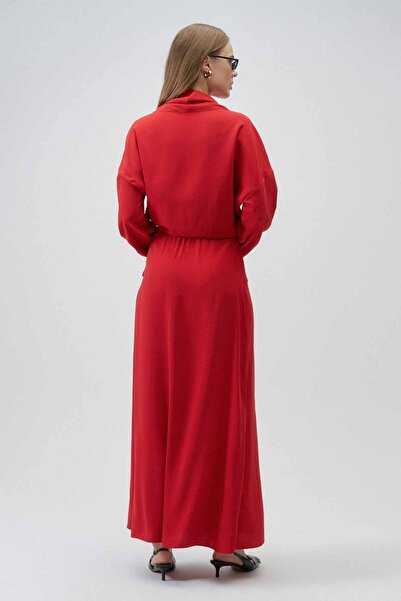 Merve DAĞLI Belle Rouge Crepe Dress