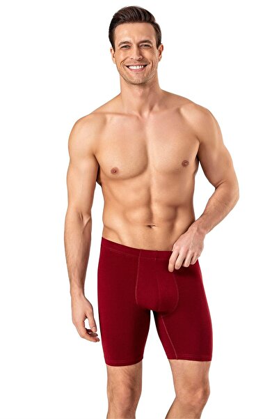 OBJE Erkek Bordo Penye Modal Uzun Boxer