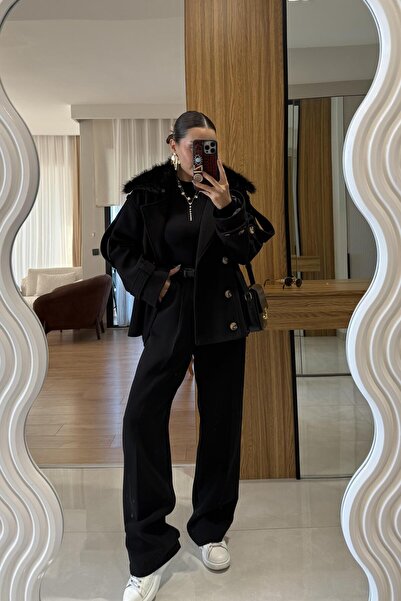 Gizem Ecemiş Lucid Siyah Palazzo İç Göstermeyen Pantolon