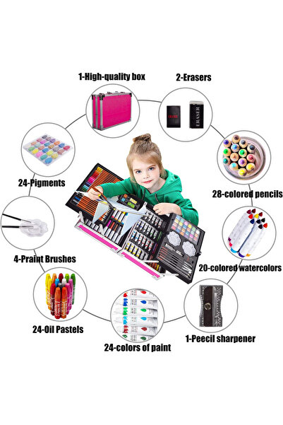 OEM Painting and coloring set with watercolors, colored pencils, paints, 139 pieces