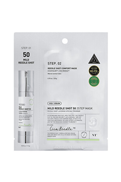 VT COSMETICS Mască ușoară REEDLE SHOT 50 în 2 pași, 21,5 g tratament facial î...
