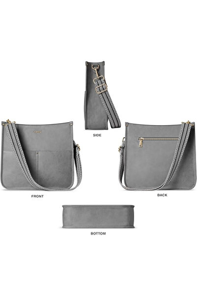 OEM Gray PU shoulder bag, 29x9x27 cm
