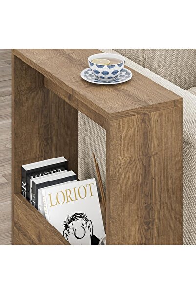 Chulovs Side Table with Magazine Rack, 55×20×60 cm, Light Brown