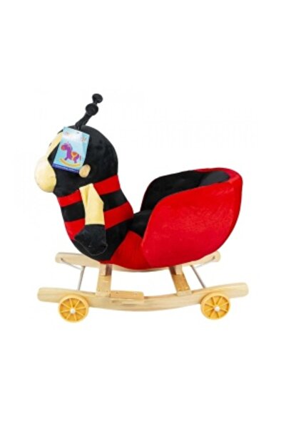 CREATIVE Children's Rocking Chair, Bee, with Wheels, Children 1-3 years, 68 x 28 x 53 cm, Red/Black
