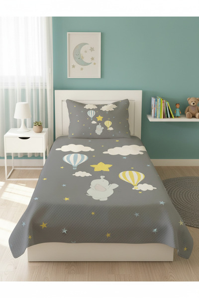 milroma Cute Elephant and Balloons Children's Pique