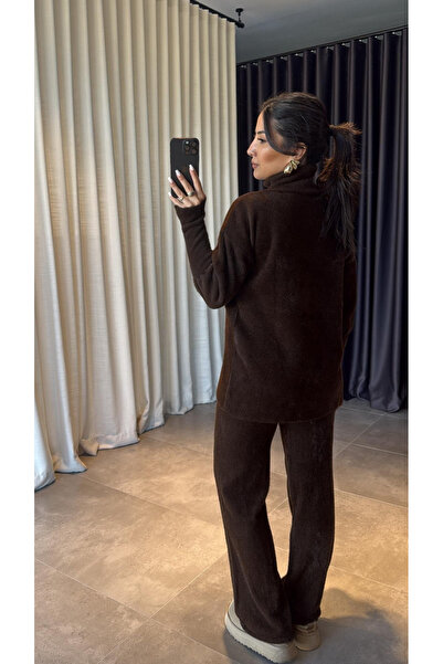 My Blog Brown Soft Textured Double Pants Set