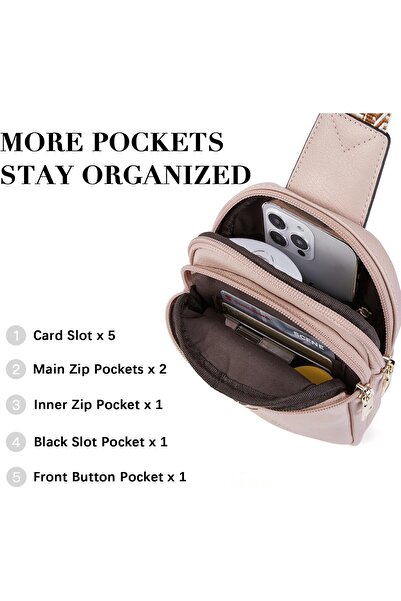 BOSTANTEN Sling Bag Women Leather CrossBody Purse Small Sling Bags for Women Fanny Pack Travel