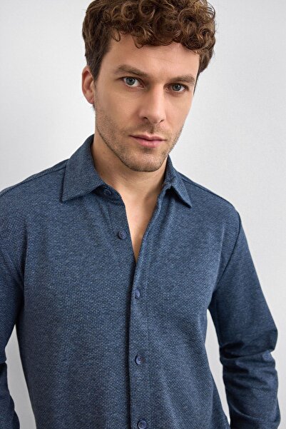 Back And Bond Cămașă Regular Fit din material subțire bleumarin