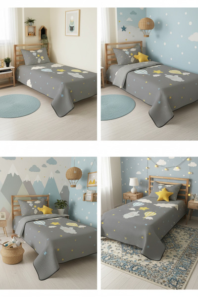 milroma Cute Elephant and Balloons Children's Pique