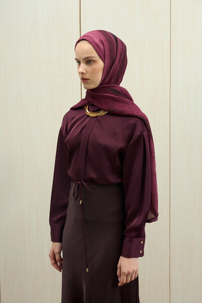 cs camellia scarf Elenora Muslin Shawl - Fuchsia