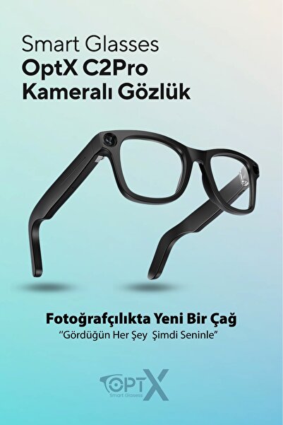 OptX Smart Akıllı Gözlük – Yapay Zeka (AI), Kamera, Bluetooth, Müzik, IPX5