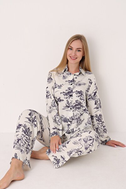 NBB Women's Long Sleeve Front Buttoned Pajama Set
