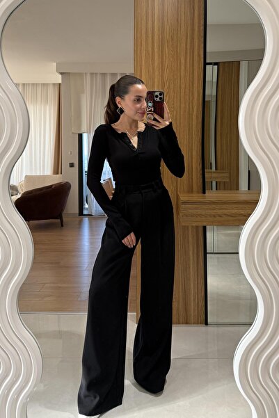 Gizem Ecemiş Prowe Siyah Palazzo Pantolon