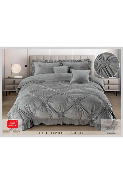 OEM Velvet bed linen with pleats CPEST07