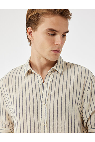 Koton Beige Men's Long Sleeve Shirt