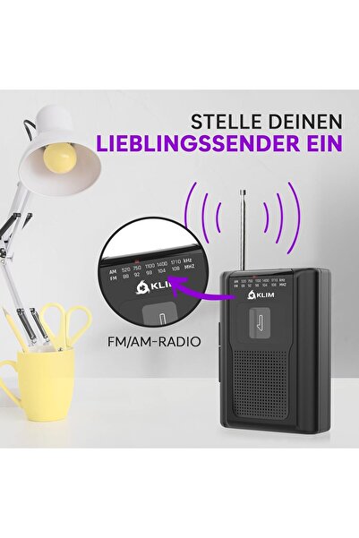 Klim Walkman K8 with AM/FM radio, built-in microphone and speaker, recording function