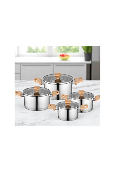 FLORINA Σετ κατσαρολών από ανοξείδωτο ατσάλι Fitter, 8 τεμάχια