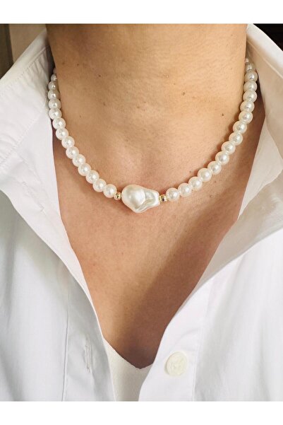 DEVİ fashion Baroque Pearl Necklace 45 cm