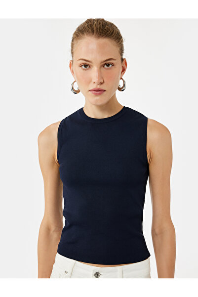 Koton Navy Women's Sleeveless Knit Top