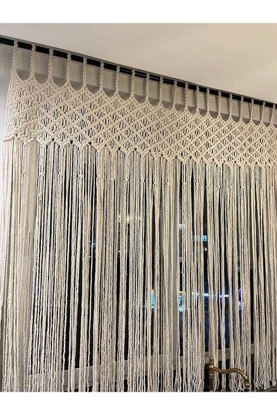 EdaTasarım Makrome Perde Kare Desenli