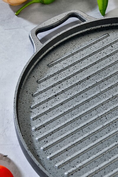 Cooker 34 cm Cast Granite Coated Pan Double Handle Pancake Pan