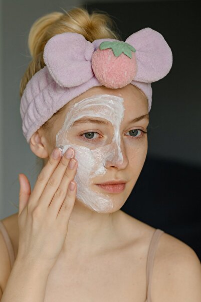 TAKIŞTIR Λιλά Χρώμα Λούτρινο Κορδόνι Μαλλιών με Φιγούρα Φράουλας