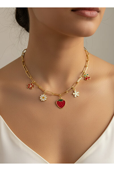 Gistoria Meyveli çiçek charm kolye