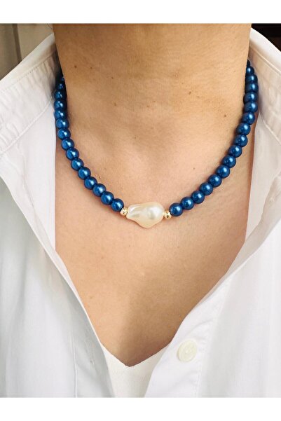 DEVİ fashion قلادة من اللؤلؤ الباروكي 45 سم