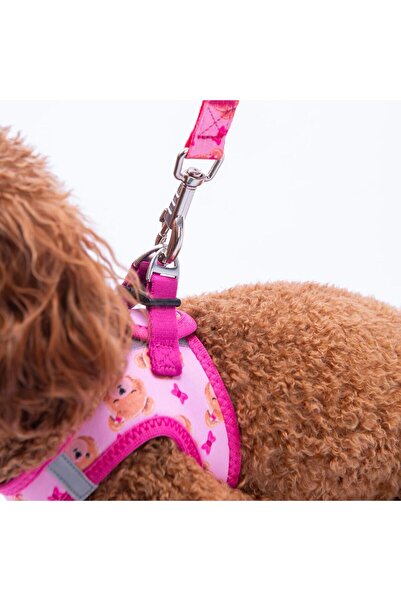 Pettrend Teddy Club Göğüs Tasması ve Sevk Kayışı Tasma Seti Ayıcıklı Kedi Köpek Göğüs Tasması Seti