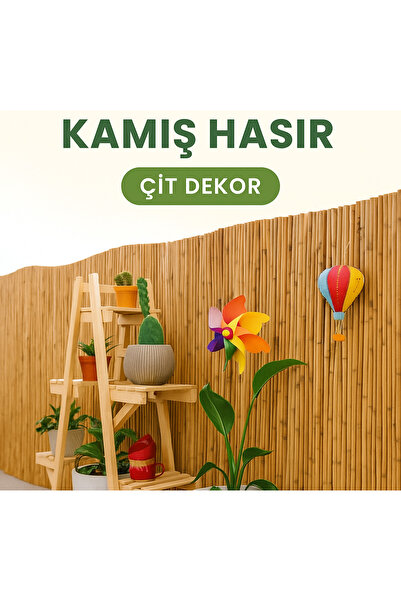 AYGHOME Doğal Kamış Hasır Çit Bahçe, Balkon ve Gölgelik Dekorasyonu 1 Metre Y...
