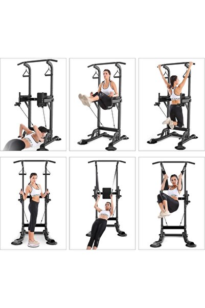 Rovyfota Upgrade Adjustable Multi-Function Pull Up Bar Power Gym Strength Training Fitness Equipment 330 LBS