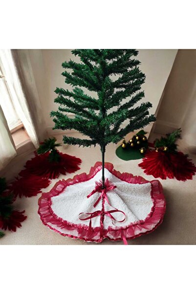 MODA NUR Christmas Pine Tree Bottom Cover, Pine Tree Foot Carpet Cover, Off-White Color, Plush, 55 cm