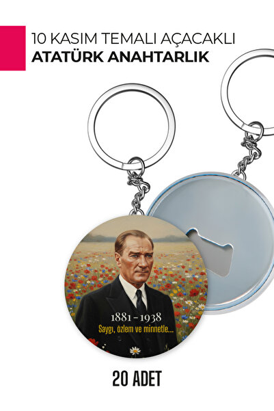 giftcrea 10 November Atatürk Themed Keychain with Opener |   Memorial Day Gif...