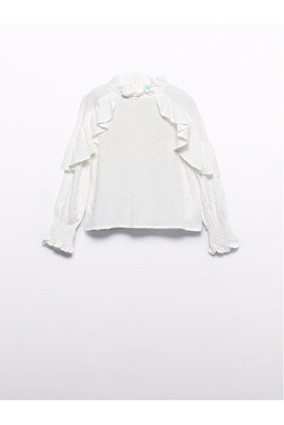 Abel & Lula Abel Lula Girls' Ruffled Long Sleeve Blouse - White