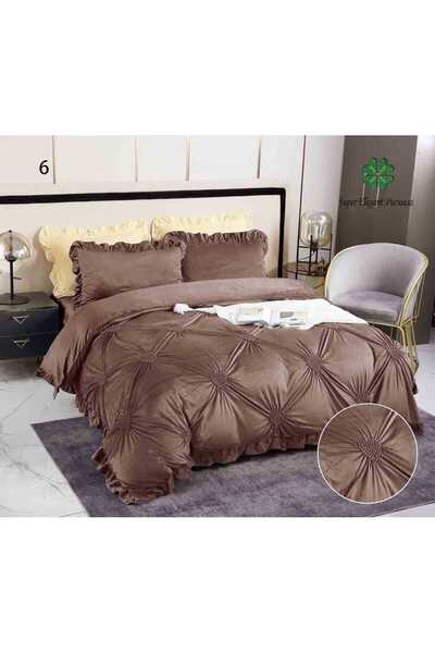 Super Elegant Pucioasa Bed linen with pleats in VELVET CATP03