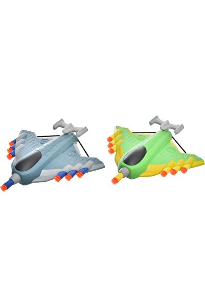 Flippy Kids Toy Launcher Flippy, Manual Launch, Target, 2 Planes, 40 Soft Bullets, Gray/Green, 28.5x25x6.3