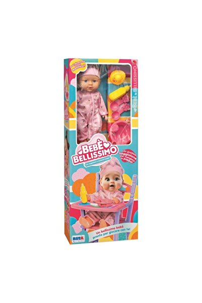 OEM RS Toys baby doll with high chair and accessories, 30 cm